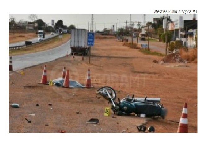Motociclista morre ao bater em caminhão em rodovia de MT