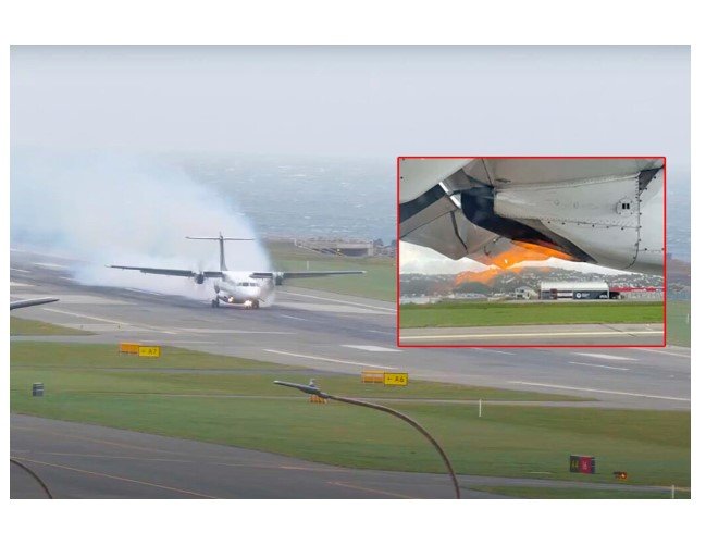 Passageiros de ATR 72 evacuam na pista após avião pousar com motor soltando muita fumaça
