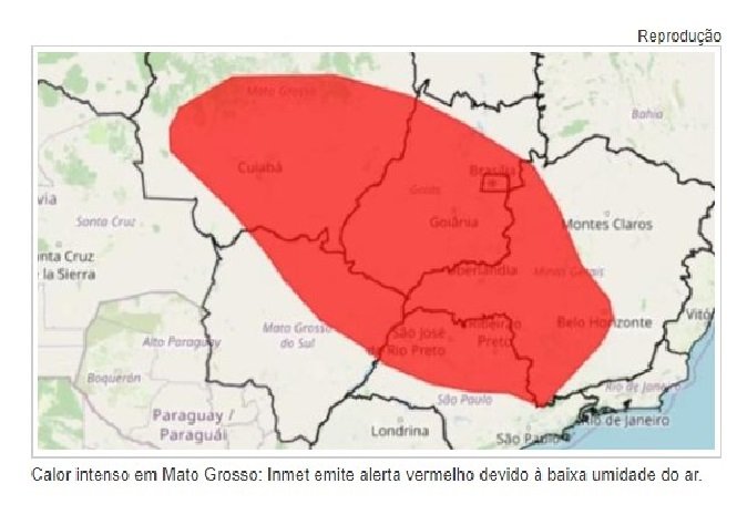 Alerta vermelho: Cuiabá e Várzea Grande vão registrar 43ºC nos próximos dias