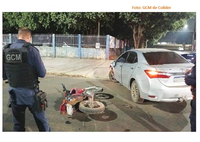 COLÍDER: Homem e socorrido após sofrer acidente próximo do pátio da GCM.