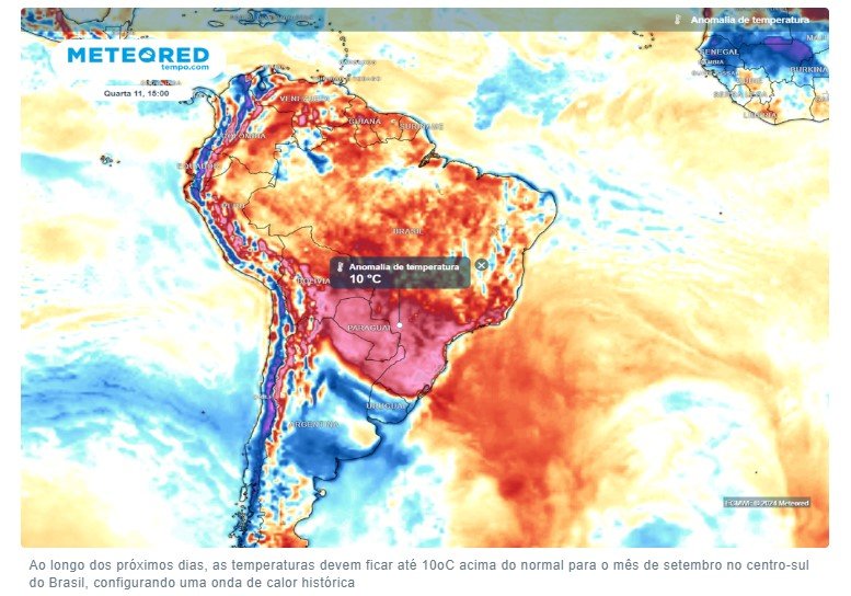 Onda de calor: "Brasil será um dos lugares mais quentes da Terra na próxima semana", analisa Luiz Felippe Gozzo