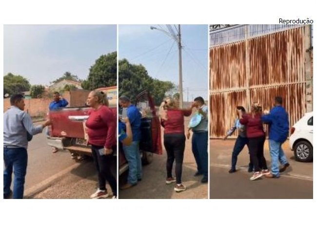 Vídeo - Chamado de 'caloteiro', vereador leva surra da esposa de adversário em MT