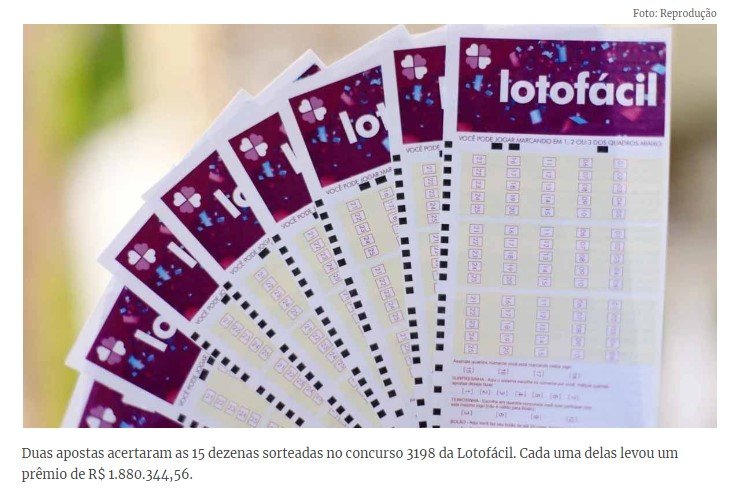 Apostador de MT acerta 15 números da Lotofácil e fica milionário