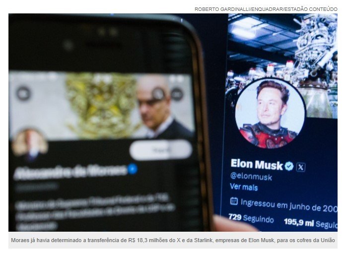 Moraes nega desbloqueio do X e exige o pagamento de multa de R$ 10 milhões para retorno da rede social