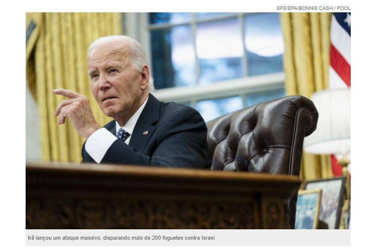 Biden autoriza apoio militar dos EUA a Israel em meio a tensões com o Irã