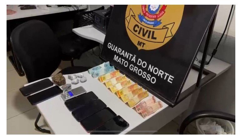 Policia Civil de Guarantã prende 2 e apreende grande quantidade de drogas em Novo Mundo.