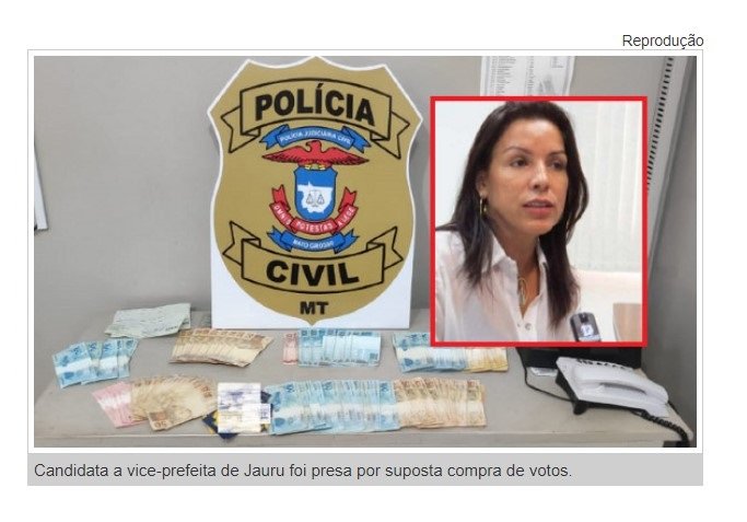 Candidata a vice-prefeita, secretária de Educação e mais cinco são presos por suposta compra de votos em MT