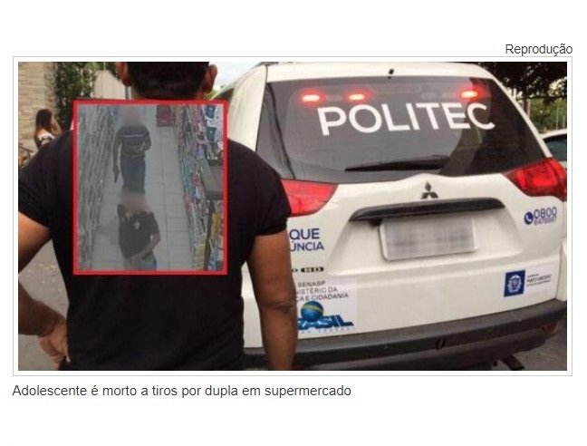 Adolescente é morto a tiros por dupla em supermercado