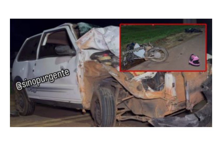 SINOP: Motociclista morre em colisão frontal com Uno.