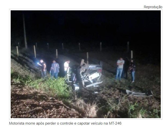 Motorista morre após perder o controle e capotar veículo na MT-246