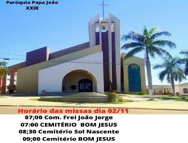 COLÍDER: Paroquia Papa João XXIII divulga os horários de celebrações dos finados.