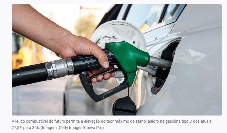 Combustível do Futuro: ANP sugere testes para mistura de até 37% de etanol