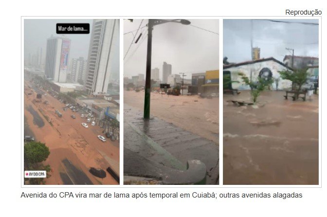 Avenida do CPA vira mar de lama após temporal em Cuiabá
