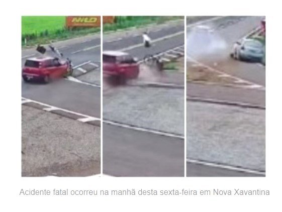 Vídeo mostra motociclista sendo arremessado e parando debaixo de carro
