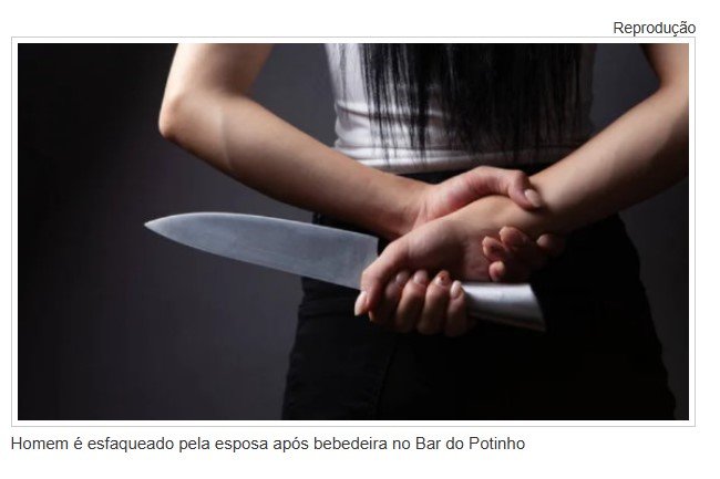 Homem é esfaqueado pela esposa após bebedeira no Bar do Potinho