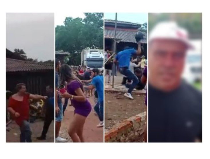 Festa de servidores em MT tem briga, capacetadas e tiros (vídeo)