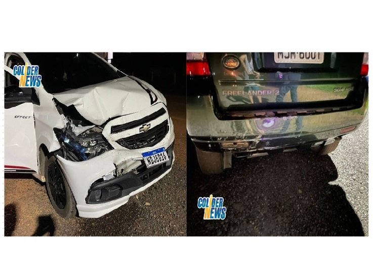 COLÍDER: Condutor freia para não bater em carro e motorista de veiculo acaba acertando a traseira da sua Land na Rod. MT-320. (Vídeo)