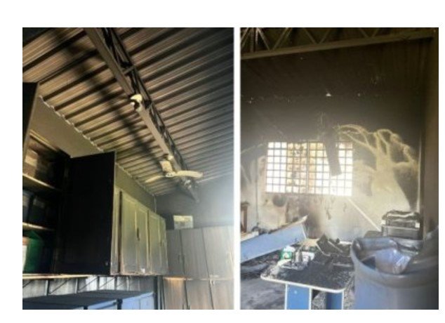 Maluco taca fogo em escola, furta eletrônicos e reage à prisão; vídeo