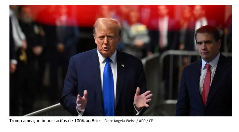 Trump ameaça Brics com tarifas 'de 100%' se tentar acabar com domínio do dólar