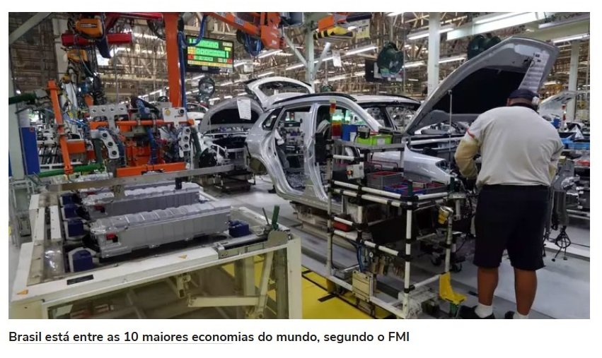 Brasil cai para 10ª maior economia do mundo em ranking do FMI; veja lista