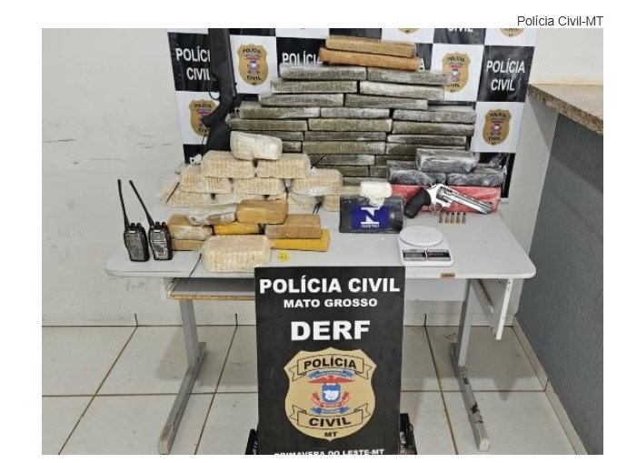 Casal é preso com 50 pacotes de maconha e cocaína, além de armas e munições