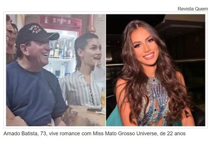 Amado Batista, 73, vive romance com Miss Mato Grosso Universe, de 22 anos