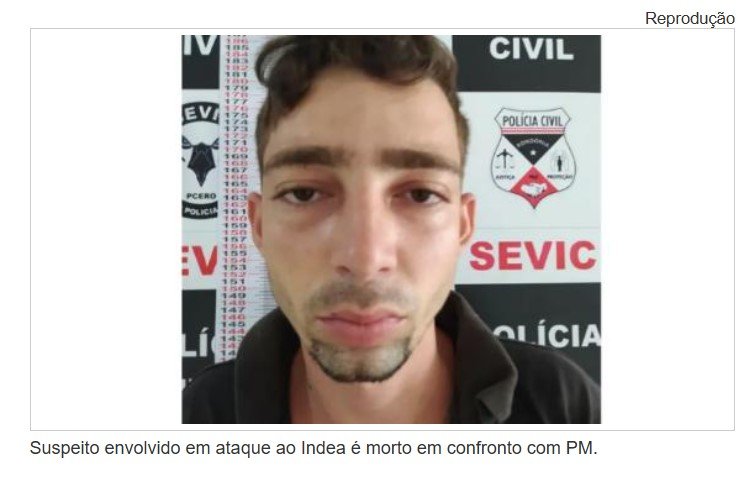 Suspeito envolvido em ataque ao Indea é morto em confronto com PM
