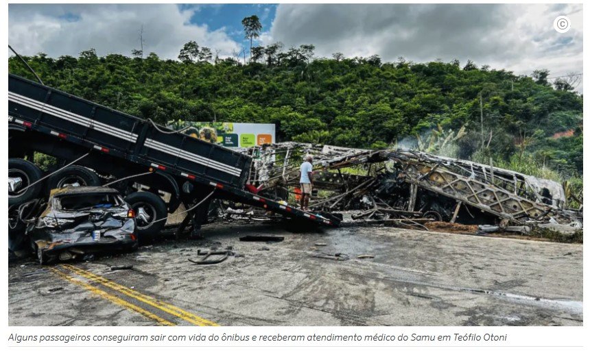 Acidente na BR-116 deixa 41 mortos em Minas Gerais