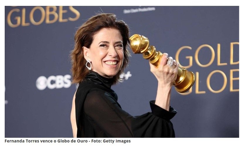 Fernanda Torres vence o Globo de Ouro por Ainda Estou Aqui