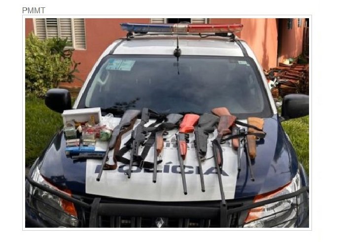 Suspeito de ameaças contra esposa é preso pela PM com arsenal de armas