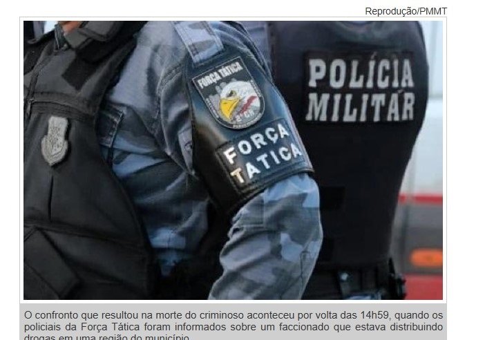MATUPÁ: Traficante de 22 anos morre em confronto com policiais da Força Tática