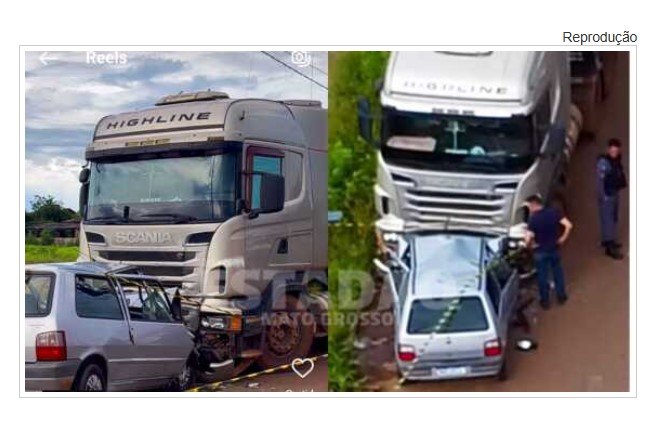 SINOP: Idoso bate carro em carreta estacionada e morre na hora