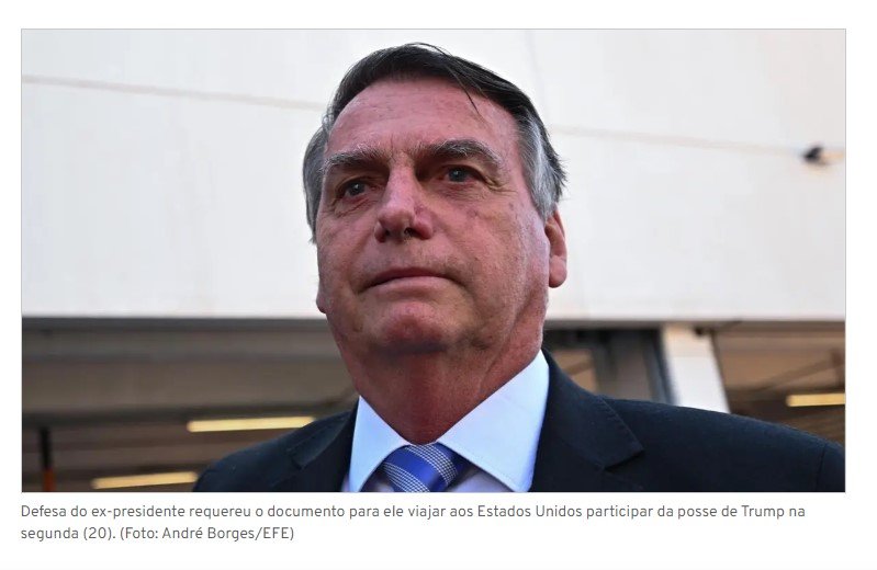 Moraes impede viagem de Bolsonaro aos EUA para participar da posse de Trump