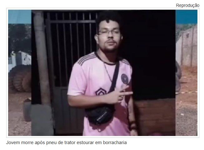 Jovem morre após pneu de trator estourar em borracharia de vereador
