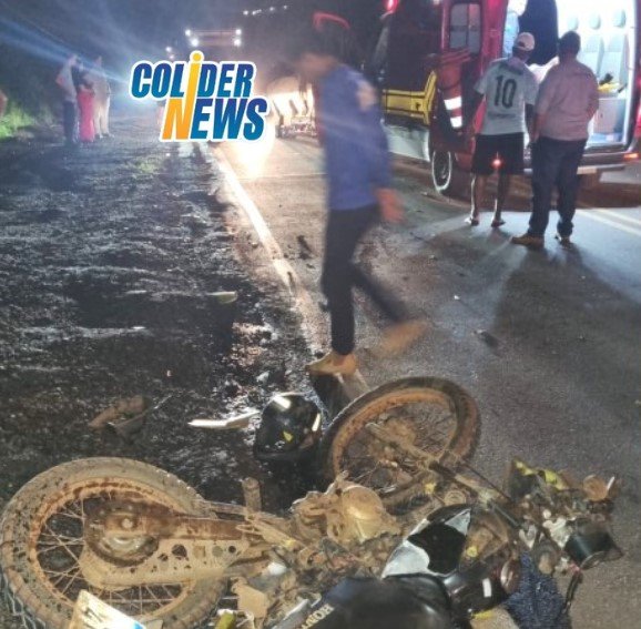 COLÍDER: Animal atravessa na pista e provoca acidente de moto próximo ao pedágio da MT-320. (Video)