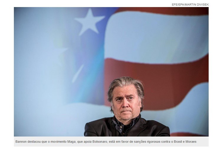 Steve Bannon planeja ações contra o Brasil após ausência de Bolsonaro na posse de Trump