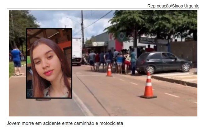 SINOP: Jovem morre em acidente entre caminhão e motocicleta