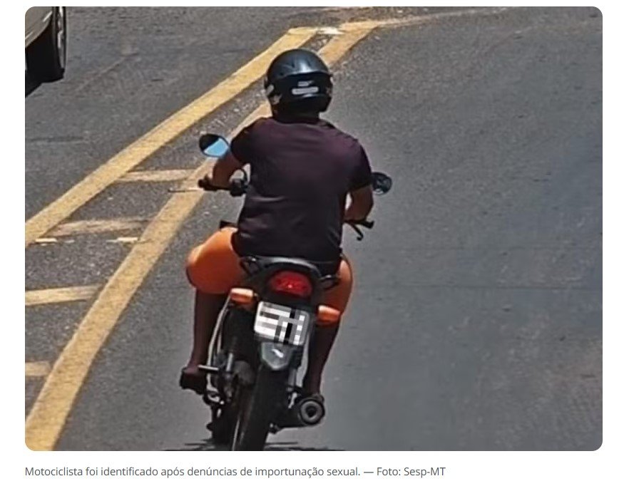 Suspeito que utilizava motocicleta para importunar sexualmente mulheres é identificado