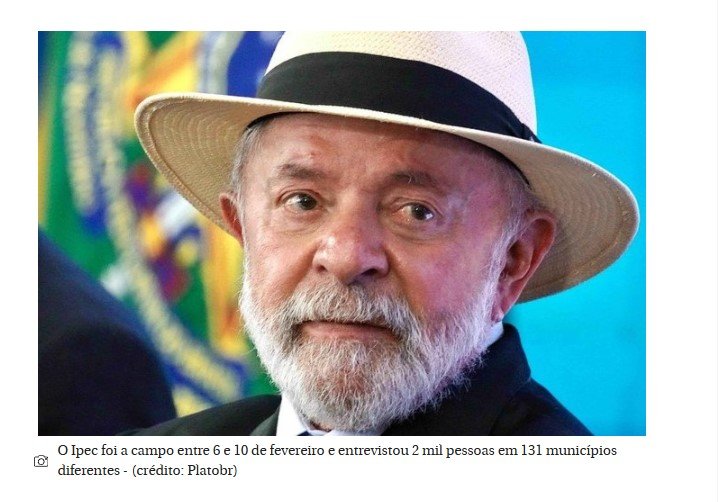 Pesquisa Ipec aponta que 62% acham que Lula não deveria se candidatar à reeleição