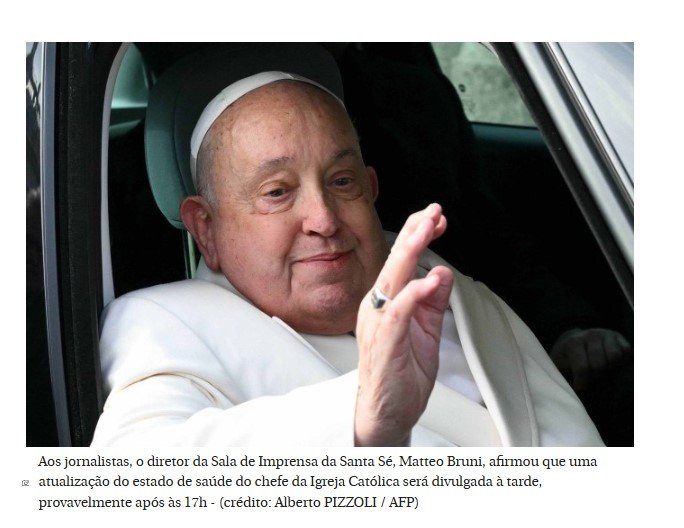 Papa Francisco está em situação clínica complexa