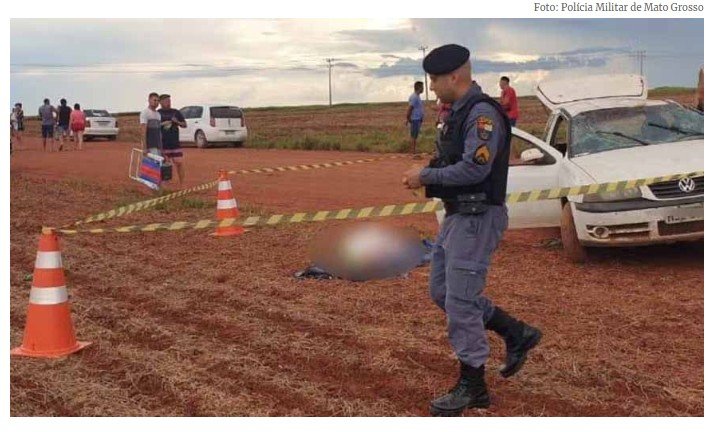 Passageira morre após pneu estourar e carro capotar em rodovia de MT