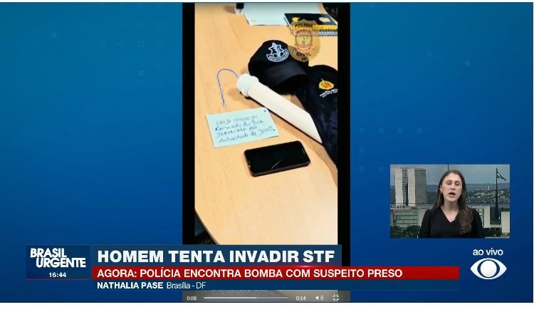 Homem é preso após tentar invadir prédio do STF; polícia acha elementos para fabricar bomba