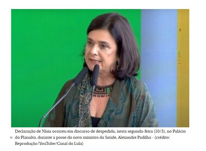 Em despedida, Nísia diz que sofreu 'campanha misógina' de 'desvalorização'