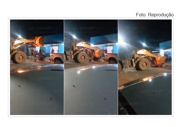 Homem destrói motocicleta com pá carregadeira em Sorriso/MT; Veja vídeo