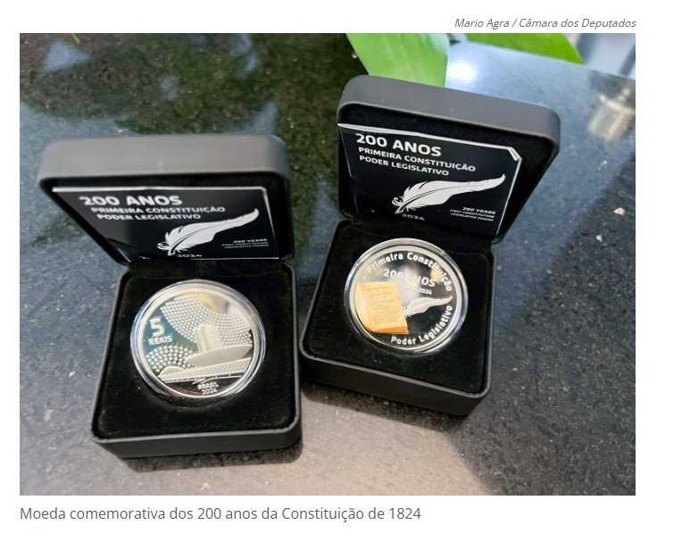 MoedasMoeda comemorativa da 1ª Constituição completa seu 1º ano de lançamento