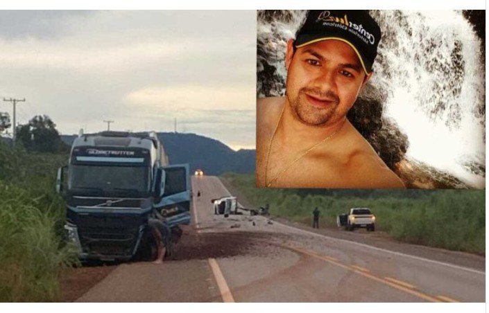 Empresário morre em colisão entre caminhonete e carreta na MT-100, em Pontal do Araguaia