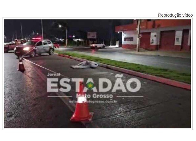 Mulher é atropelada e morta por motociclista em avenida de cidade de MT.