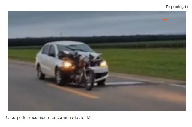 Motociclista morre em acidente entre carro e moto
