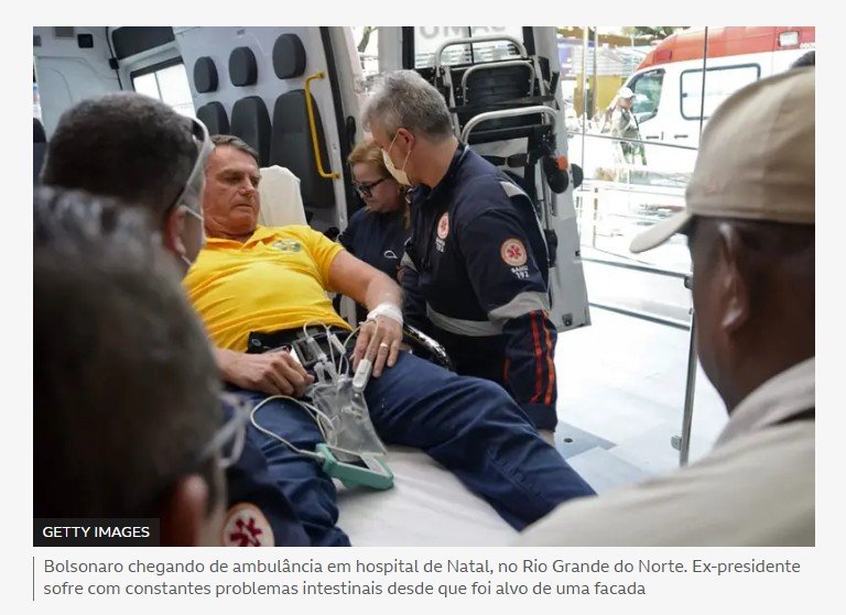 Bolsonaro é internado com urgência no Rio Grande do Norte: o que é obstrução intestinal que fez ex-presidente passar mal