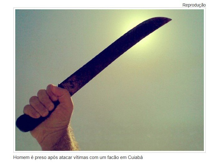 Homem é preso após atacar vítimas com um facão